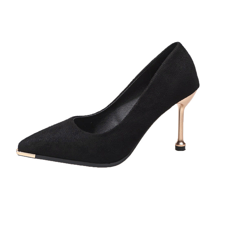 Damen elegante spitze Pumps mit metallic Akzent EB