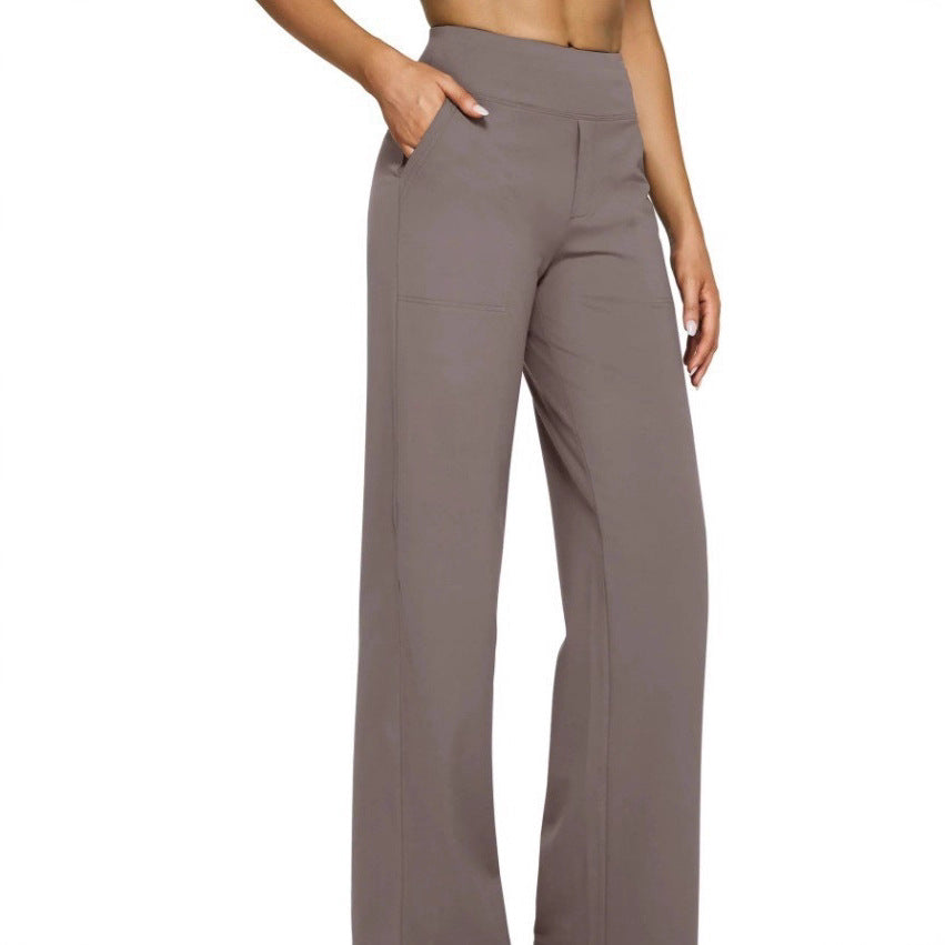 Damen nan weit geschnittene Palazzo-Hose mit hochgeschnittenem Komfortbund und Eingrifftaschen EB