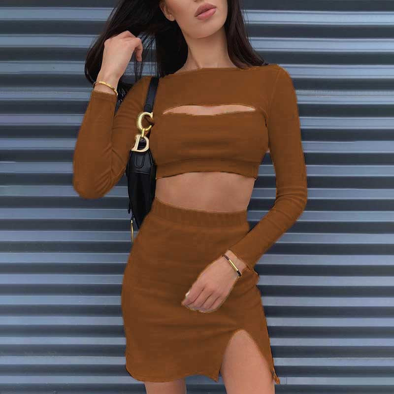 Damen Zweiteiler mit crop-top und Minirock EB