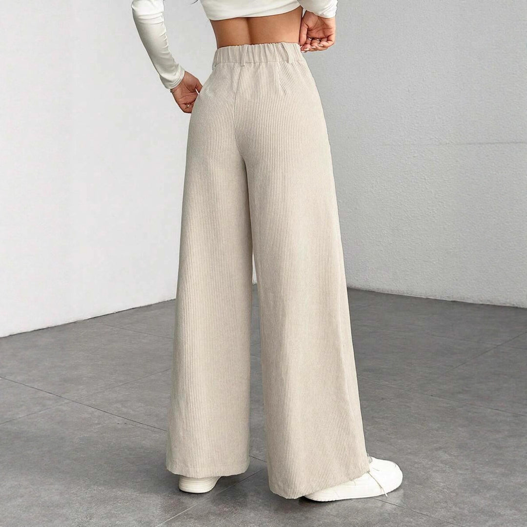 Damen weite Faltenhose mit hohem Bund EB