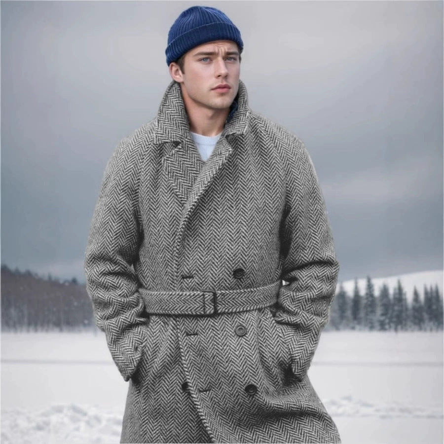 Herren eleganter und warmer Wollmantel EB