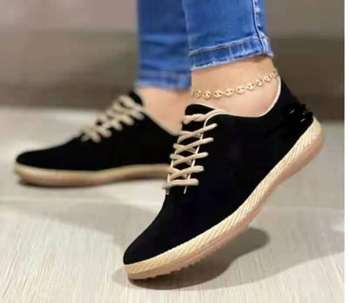 Damen Freizeit Sneakers mit hochwertiger Wildleder-Oberfläche und rutschfester Sohle EB