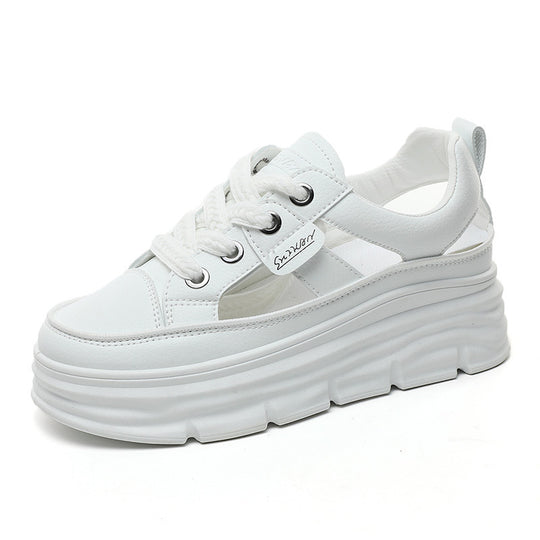 Damen Plateau Sneakers mit modischem Akzent und rutschfester Sohle EB