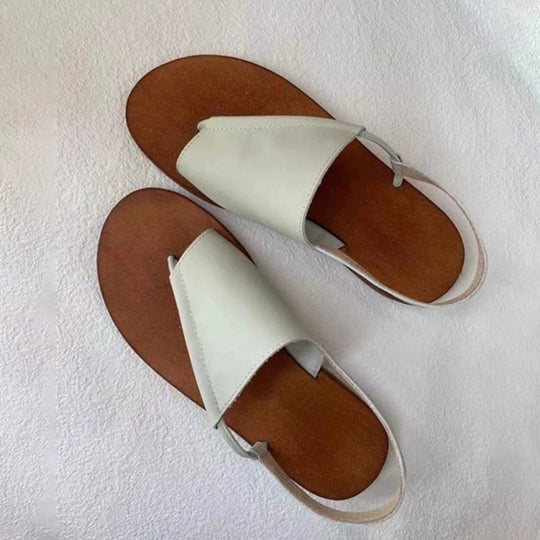 Damen Zehentrenner-Sandalen mit ergonomischem Fußbett aus hochwertigem Naturmaterial EB