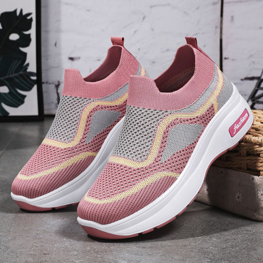 Damen nan ultraleichter Strick-Slip-On mit ergonomischer Keilsohle und herausnehmbarem Komforteinlagenfach EB