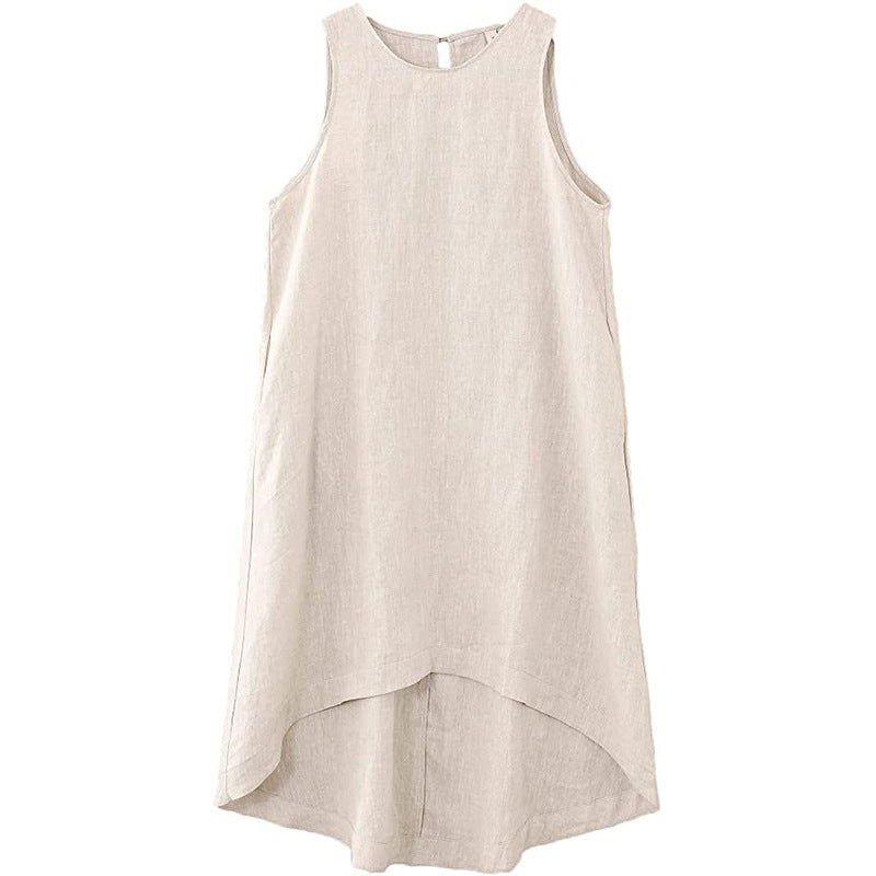 Damen lässiges Leinenkleid