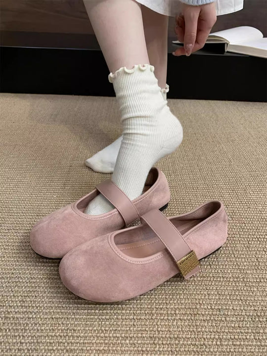 Damen Ballettschuhe mit elegantem Riemen und bequemer Sohle EB