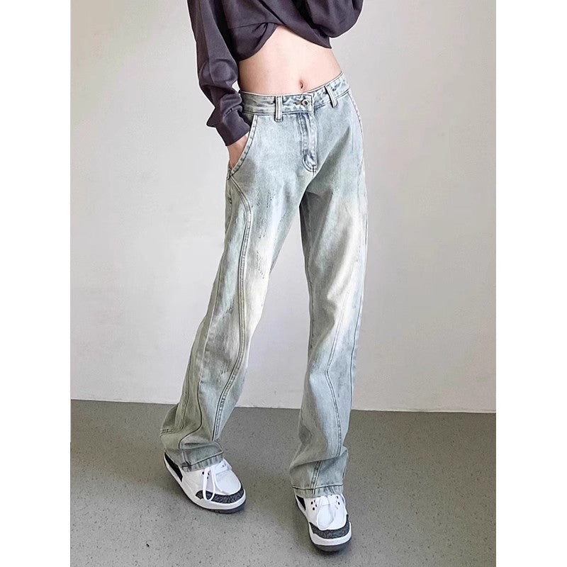 Herren weite Denim-Jeans mit modischem Used-Look EB
