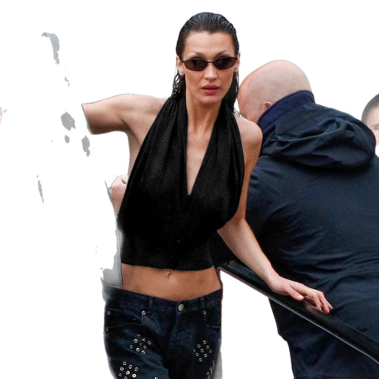 Damen Halter-Oberteil mit tiefem V-Ausschnitt und figurformendem Schnitt EB