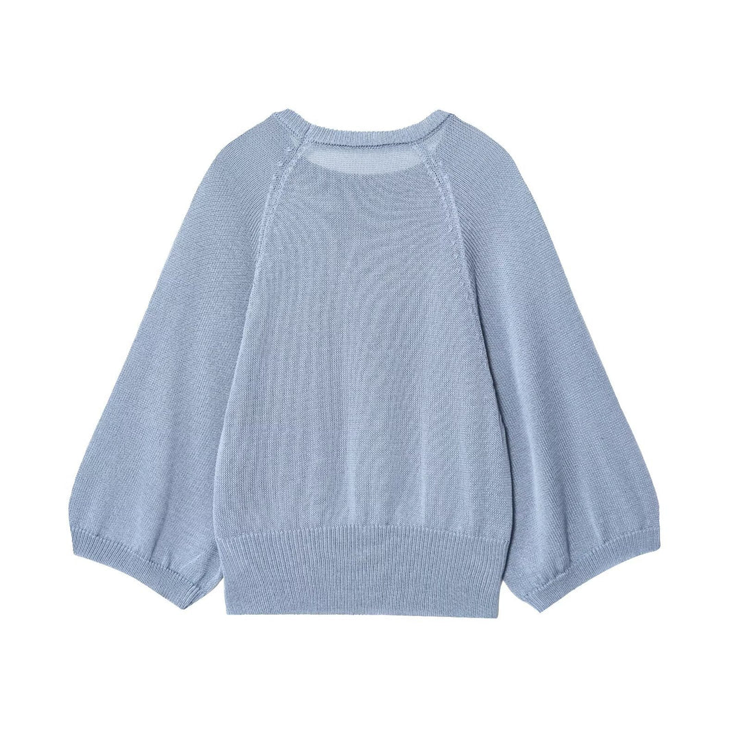 Damen lässiger Pullover mit überschnittenen Ärmeln und Rundhalsausschnitt EB