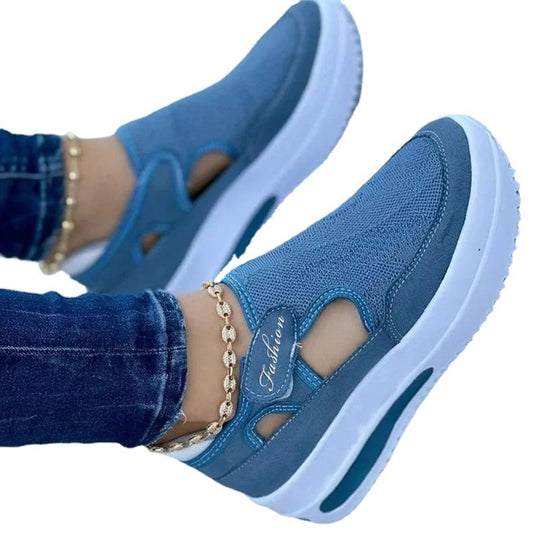 Damen Sportliche Sneaker mit atmungsaktivem Mesh und rutschfester Sohle EB