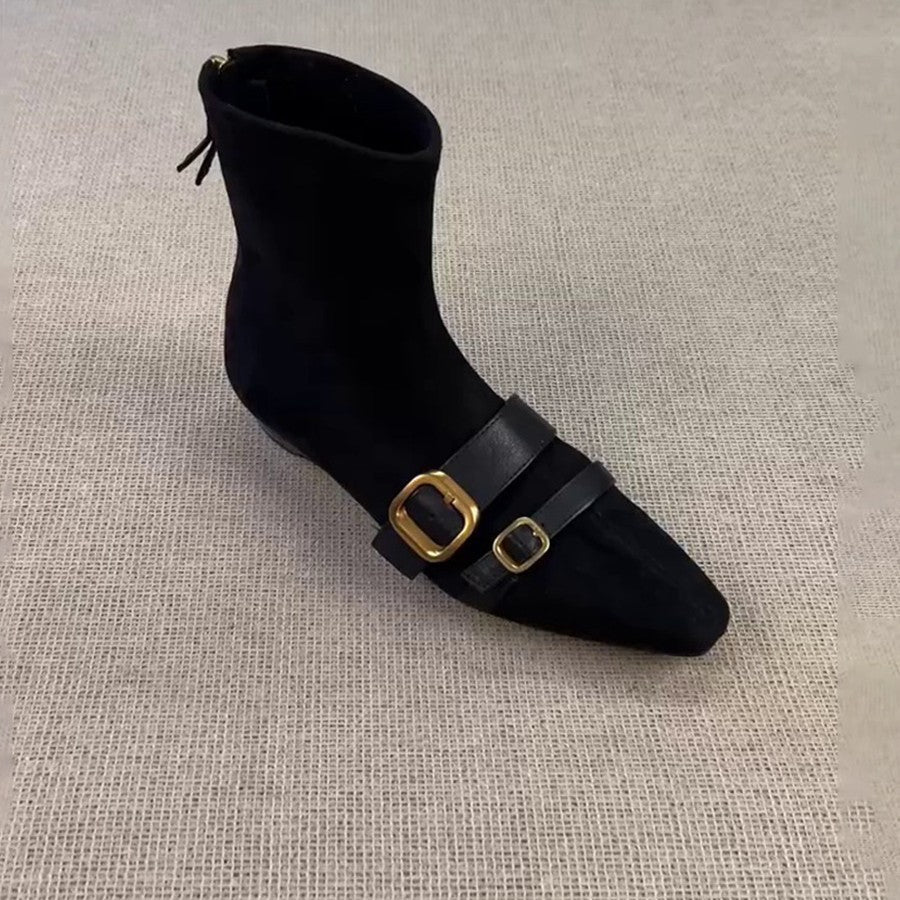 Damen Ankle Boots mit modischem Schnitt und elegantem Riemendetail EB