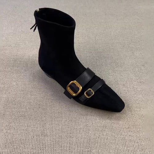 Damen Ankle Boots mit modischem Schnitt und elegantem Riemendetail EB