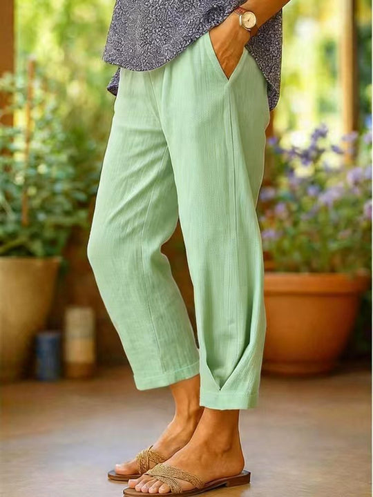 Damen Weite Leinenhose EB