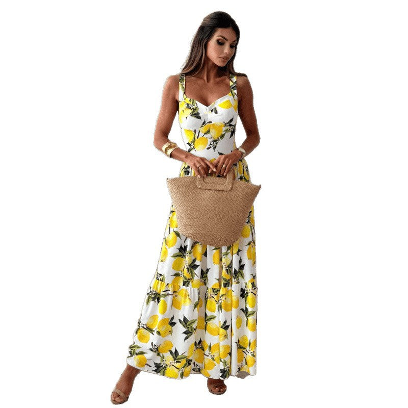 Damen Zweiteiliges Wickelkleid mit floralem Oberteil und schwingendem Rock EB
