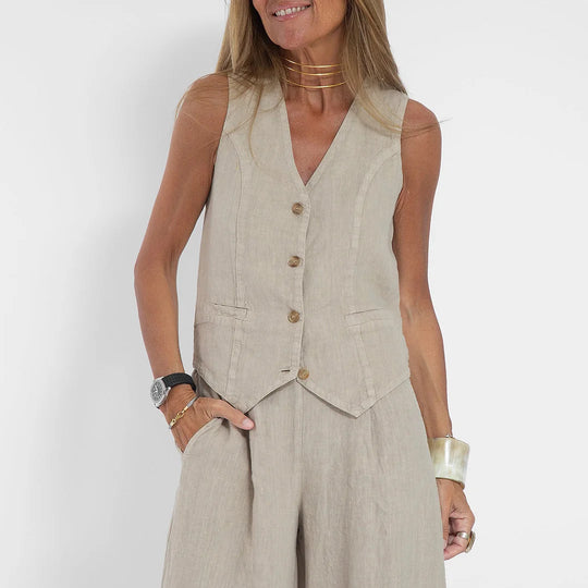 Damen Leinenweste im eleganten Design EB