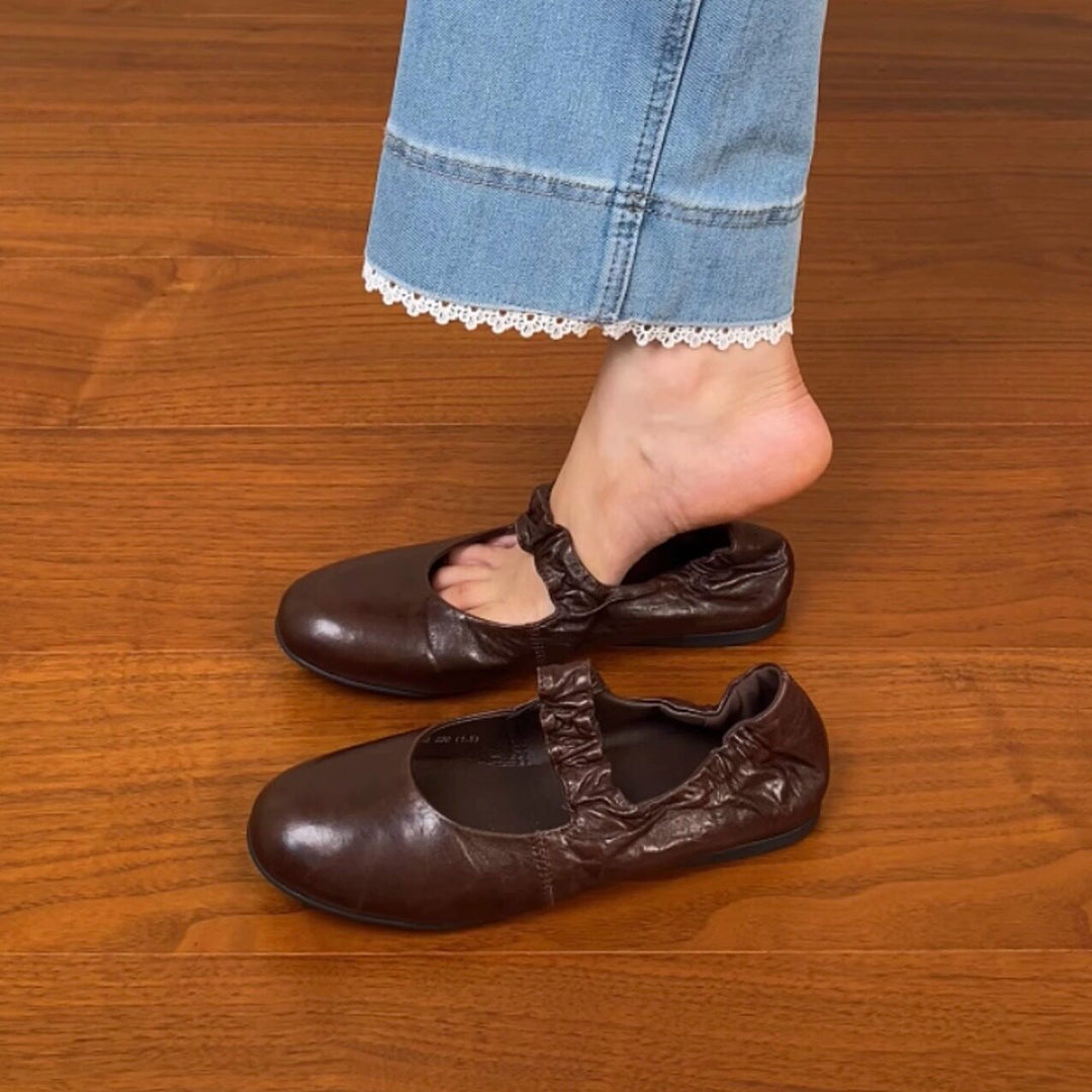 Damen Ballerinas mit elastischem Riemendesign und ergonomischer Fußbettgestaltung EB