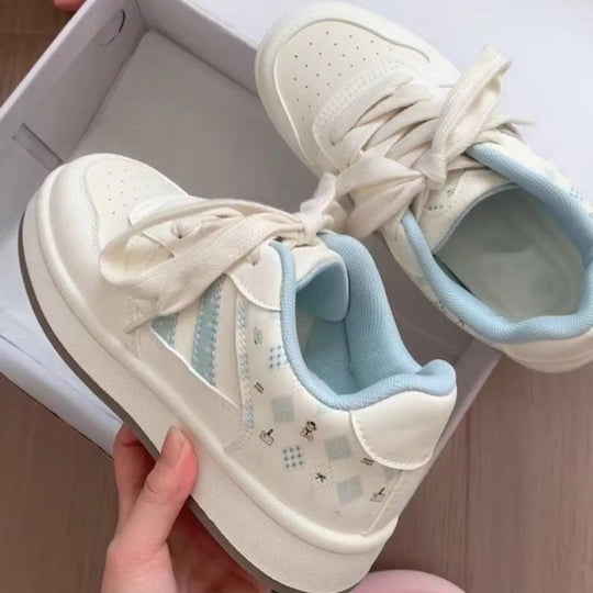 Damen Sneakers mit Karo-Muster und gepolsterter Sohle EB