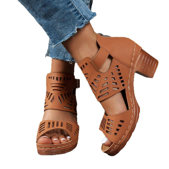 Damen Plateausandalen mit modischem Luftdurchlass EB
