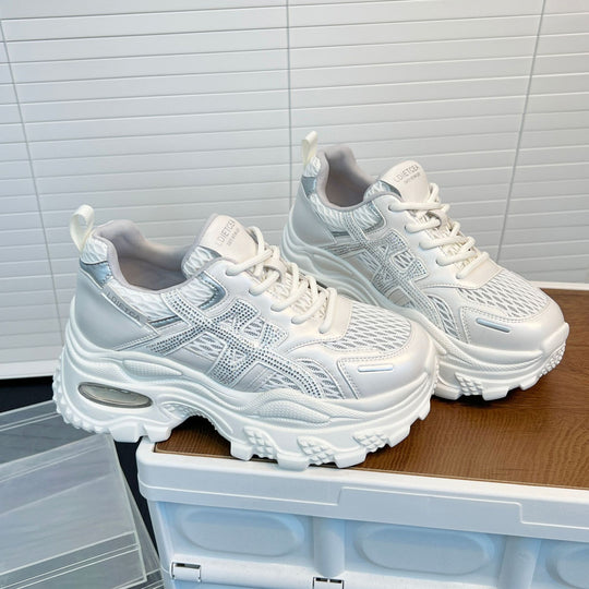 Damen Sportliche Sneakers mit innovativem Mesh-Design und modischer Plattformsohle EB