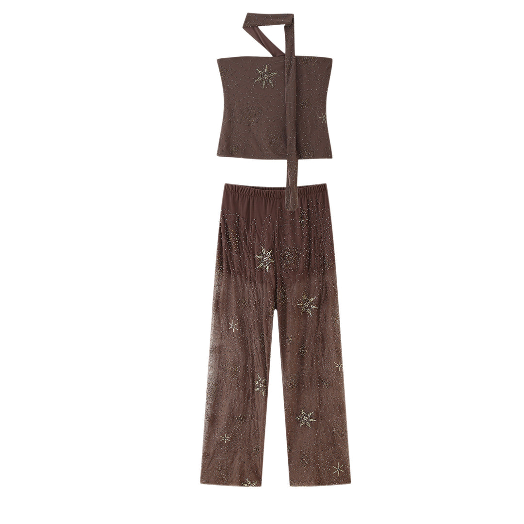 Damen Weite Hosen mit eleganter Stickerei EB