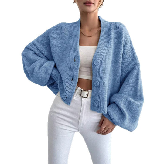 Damen Oversized Strickjacke mit Knopfdesign und weitem Schnitt EB