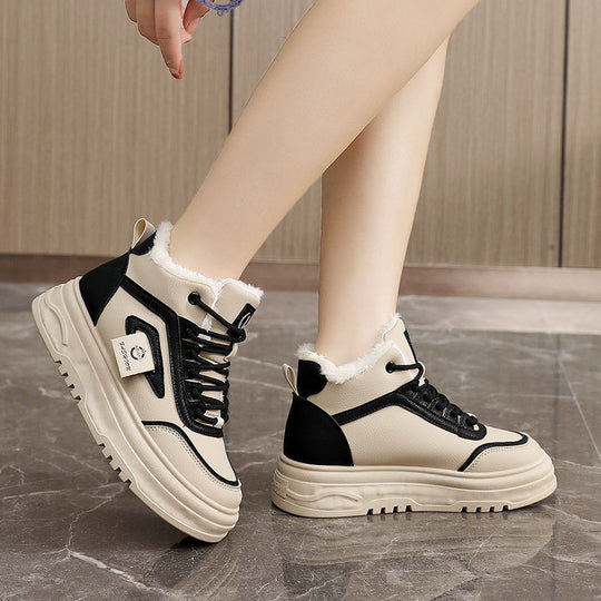 Damen High-Top Sneakers mit kuscheligem Fleece-Futter und rutschfester Sohle EB