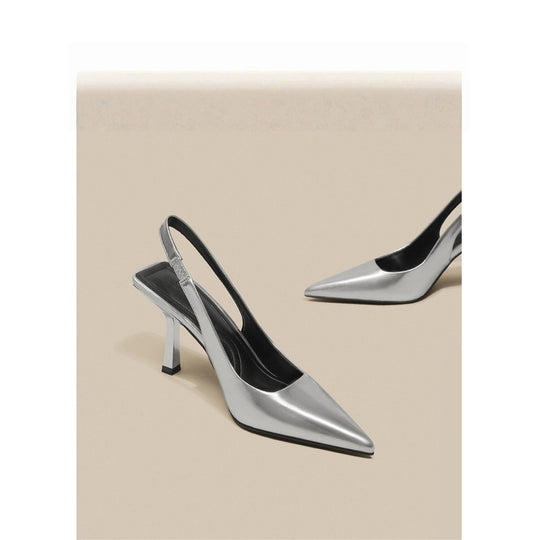 Damen Slingback High Heel Pumps mit elegantem metallic Finish EB