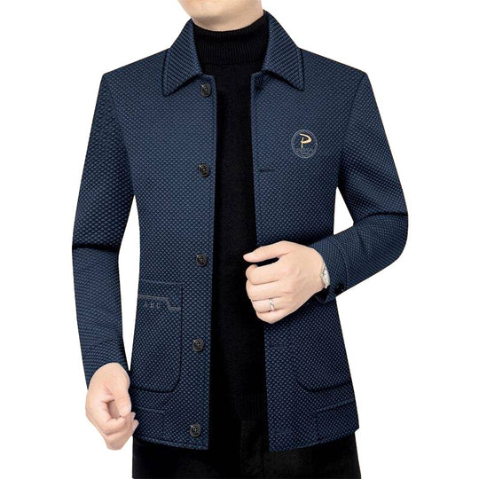 Herren Strukturierte Übergangsjacke mit Reverskragen und aufgesetzten Taschen EB