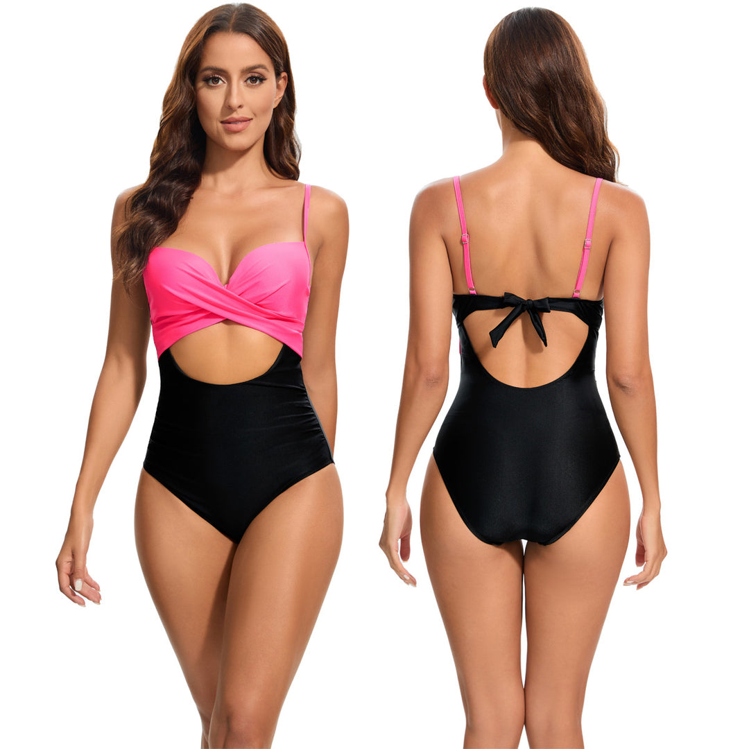 Damen Modischer Einteiler Badeanzug mit Cut-Out-Details EB