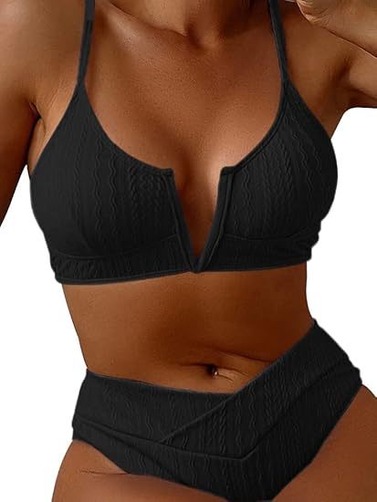 Damen Hochwertiges Bikini-Set mit V-Ausschnitt EB