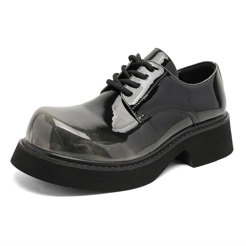 Damen Hochglänzende Schnürschuhe mit dicker Sohle und modischem Design EB