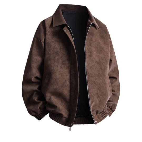 Herren Kunstleder-Bomberjacke mit lässigem Schnitt und praktischen Taschen EB