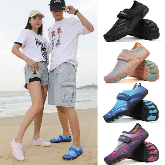 Damen Flexible Aquaschuhe mit verstellbarem Klettverschluss und rutschfester Sohle EB