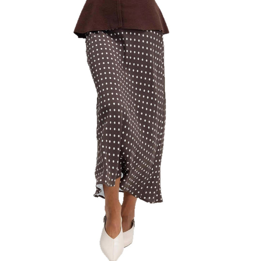 Damen Fließender Maxirock mit Polka-Dots EB