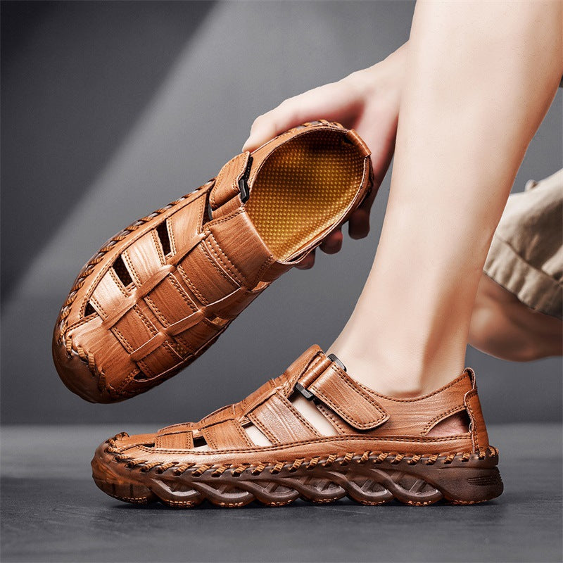 Damen Bequeme Lederfreizeitschuhe mit verstellbarem Klettverschluss EB