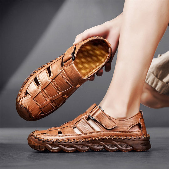Damen Bequeme Lederfreizeitschuhe mit verstellbarem Klettverschluss EB