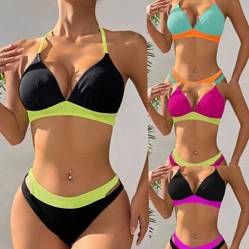 Damen Sportiv geschnittenes Bikini-Set EB