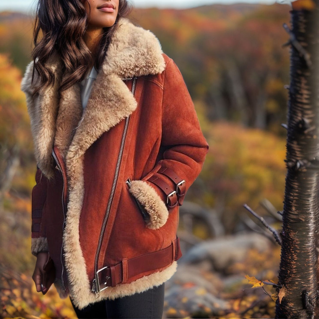 EB | Schaffellgefütterte Wildleder-Pilotjacke