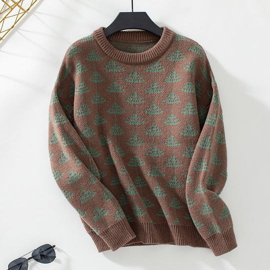 Damen Strickpullover mit verspieltem Baumdesign und weichem Material EB