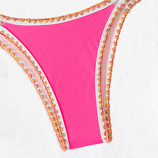 Damen Triangel-Bikini mit dekorativen Bändern EB