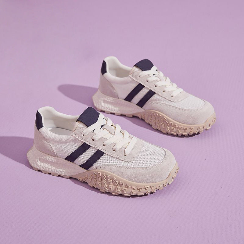 Damen Trendige Plateau-Sneaker mit atmungsaktivem Obermaterial und rutschfester Sohle EB