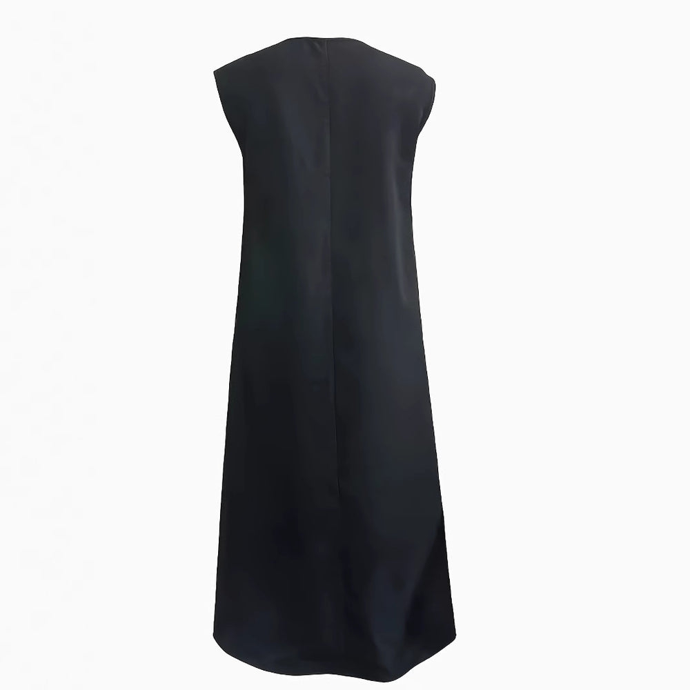 Damen Maxikleid mit elegantem V-Ausschnitt und fließendem Schnitt EB