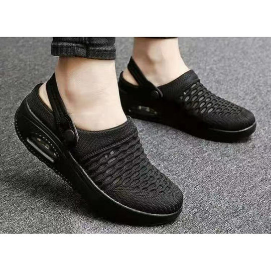 Damen  atmungsaktive Strick-Slingback Sneaker mit Luftpolstersohle EB