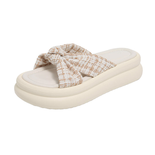 Damen Bequeme Slippers mit modischem Schleifen-Design EB