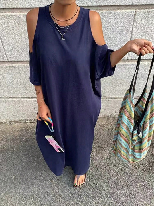 Damen Lässiges Maxikleid mit seitlichen Schlitzen und Oversize-Design EB