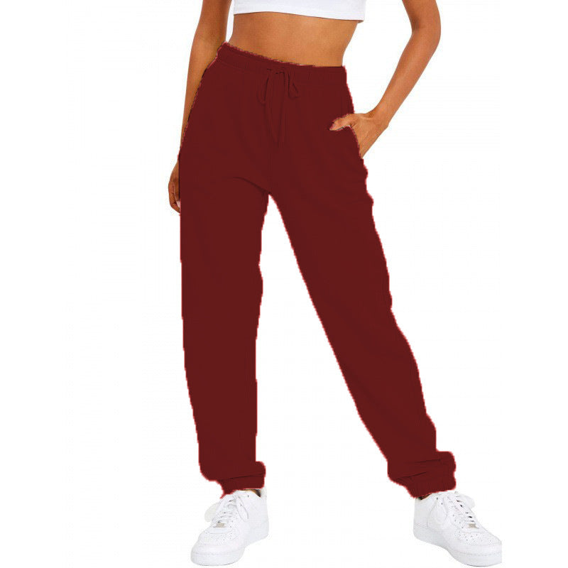 Damen nan locker sitzende Jogginghose mit hohem Komfortbund, verstellbarem Kordelzug und tiefen Seitentaschen EB