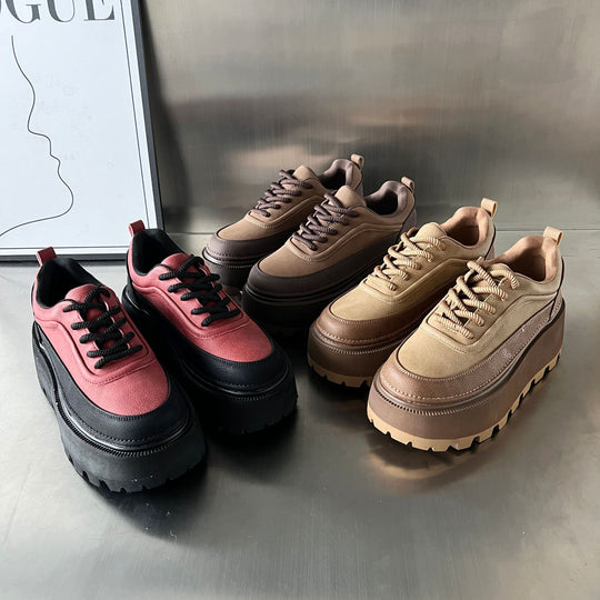 Damen Chunky Sneakers mit stablem Plateau und rutschfester Sohle EB