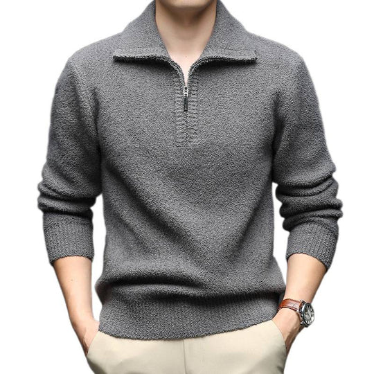 Herren Pullover mit hohem Kragen und Reißverschluss EB