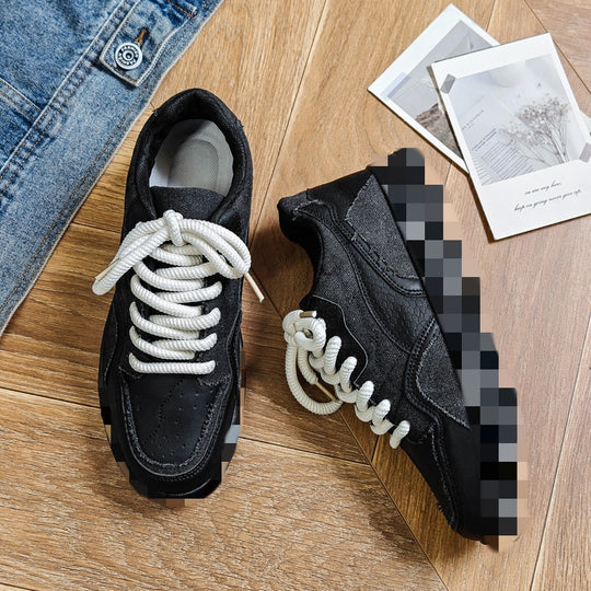 Damen modische Sneakers mit hoher Plattform und atmungsaktiver Oberflächenstruktur EB